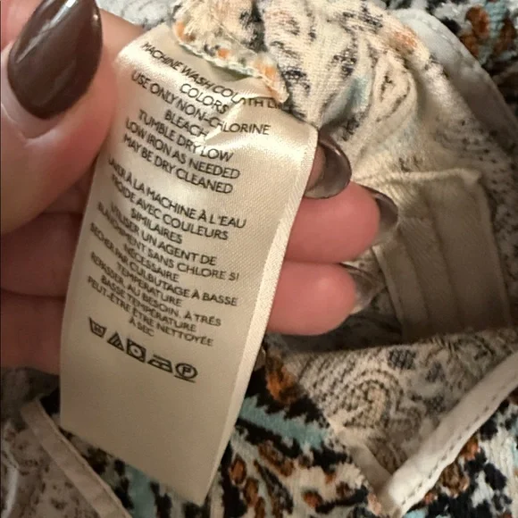 Anthropologie Boho Chic Corduroy Barrel Pants Blue Motif, Size 0 - Picture 10 of 10